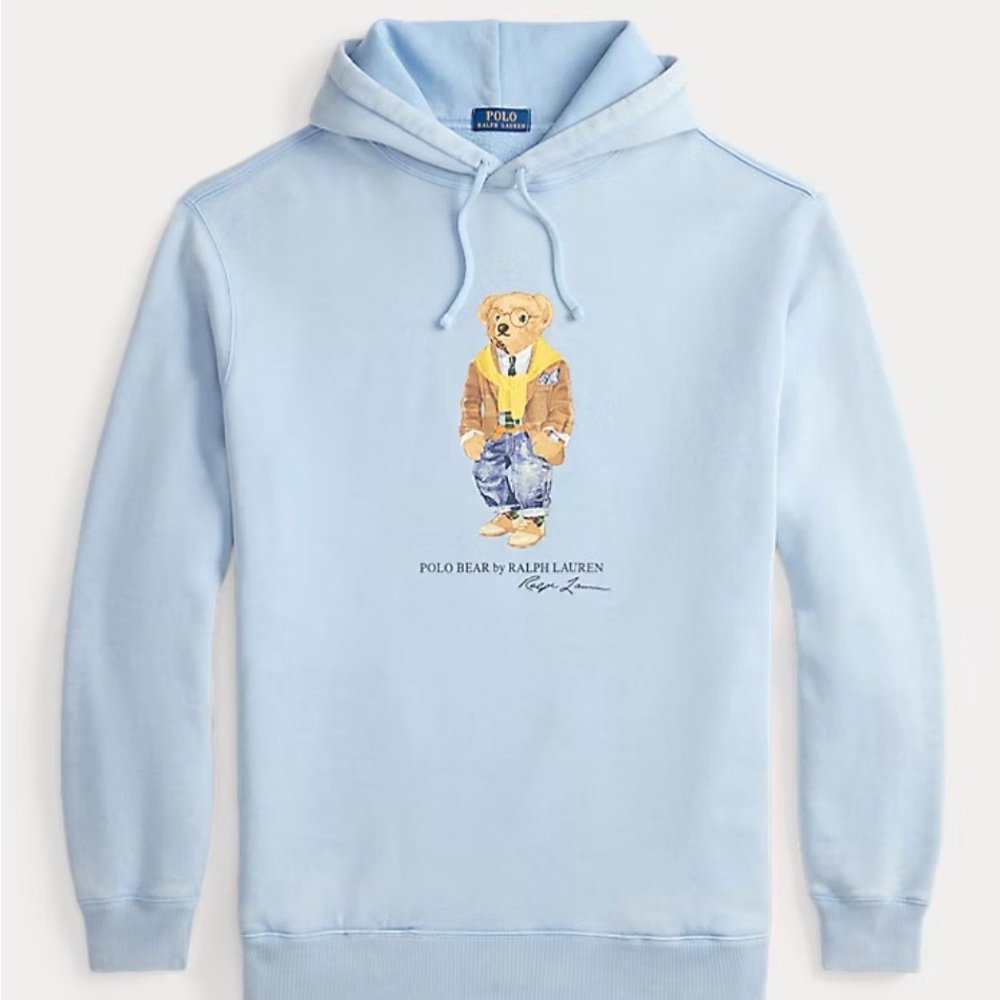Polo by Ralph Lauren Sky Blue Hoodie with Bear Design